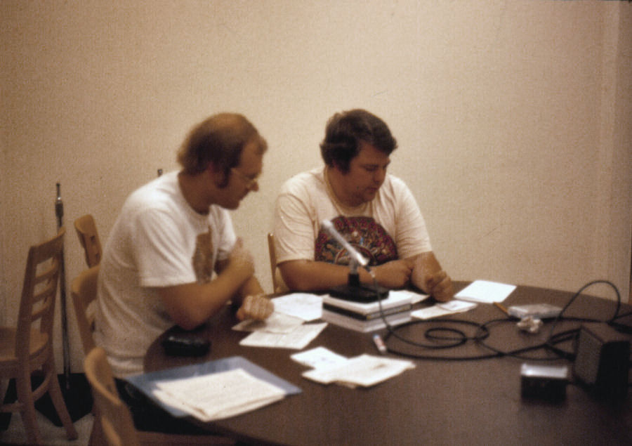 Dave Wigfield and Keith Davidson Reading the News on KCHO FM at Chico State University